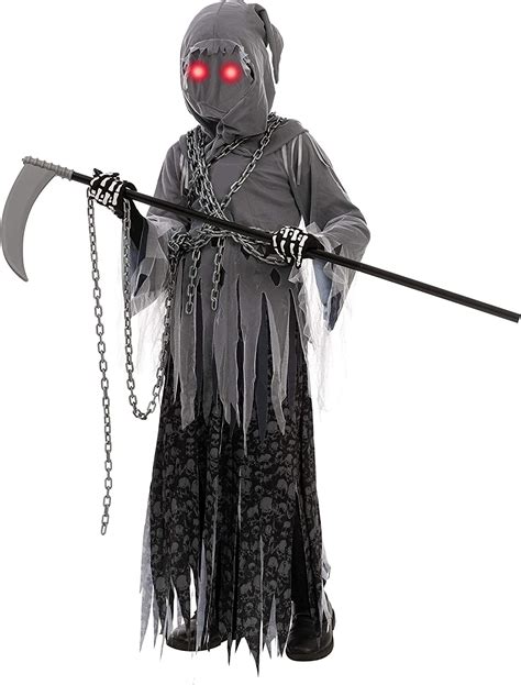 Soul Taker Child Reaper Costume With Glowing Eyes For