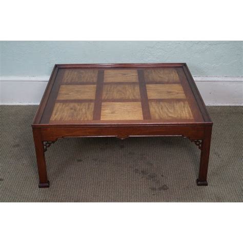 This practical wooden coffee table is specially designed for your living room. Chippendale Style Mahogany & Mixed Wood Square Coffee ...