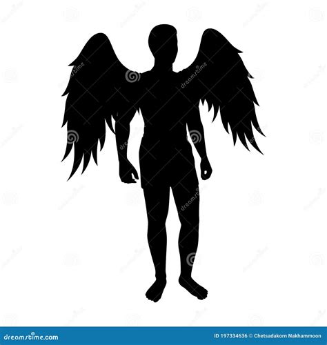 Male Angel Silhouette Vector Stock Vector Illustration Of Freedom