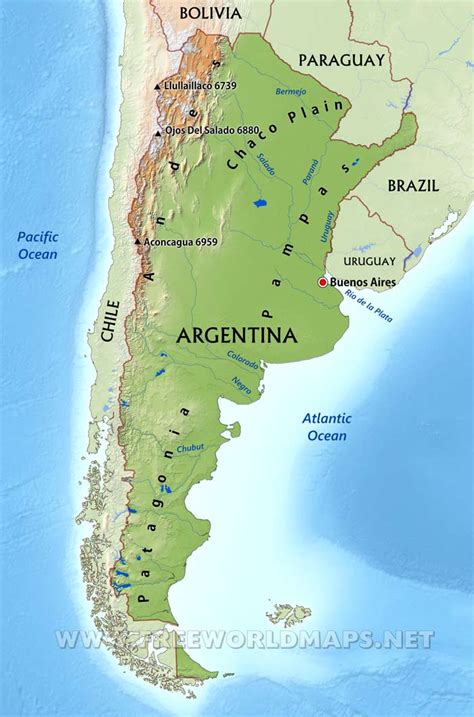 Argentina Detailed Geographic Map Free Printable Geog