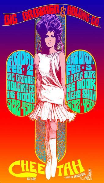 Janis Joplin Big Brother And Holding Co Psychedelic 1960s Concert Poster