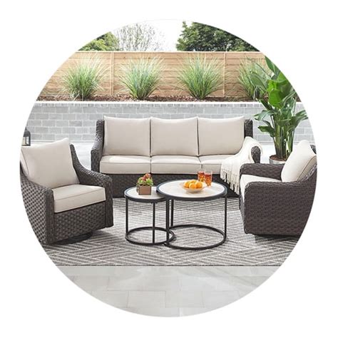 Hampton Bay Chasewood Brown 4 Piece Wicker Patio Conversation Set With