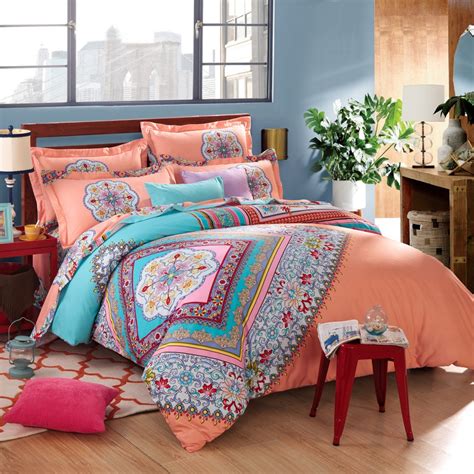 Comforter sets in queen, king and other mattress sizes can give your room a fresh look with one simple change. Twin full queen size 100%cotton Bohemian Boho Style ...