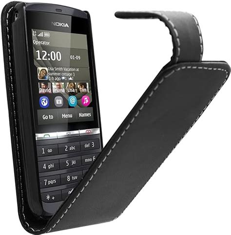 Samrick Nokia Asha 300 Black Specially Designed Leather Flip Case Health