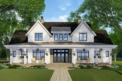 In cooperation with the land they sat on, farmhouses were intended to serve as the counterpart of the tough life of. Modern Farmhouse Plan with French Door Greeting | Modern ...
