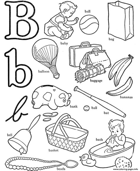 They all start with a letter of the alphabet that's as easy as whistling. B is for Ball Coloring Page B for Words Alphabet S3b0c ...