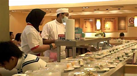 Vegetarian sushi is also available. Sushi King Malaysia - YouTube