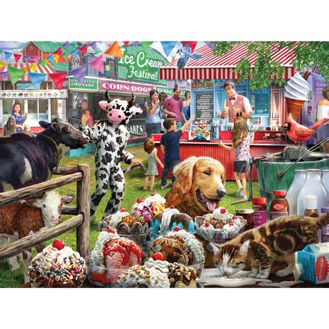 Which two easter eggs are the same? Ice Cream Festival 500 Piece Jigsaw Puzzle | Bits and Pieces