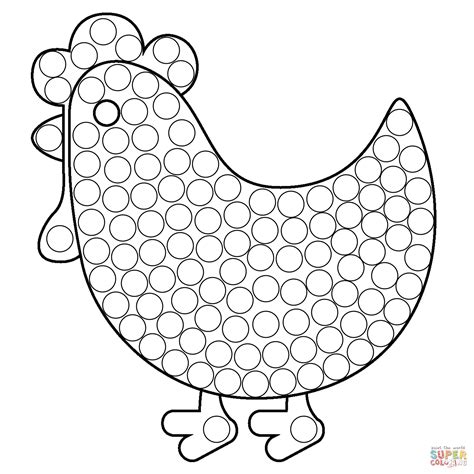 Rooster Dot Art Coloring Page Free Printable Coloring Pages
