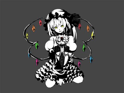 By Hukuhi Vampire Project East Grey Background Flandre Scarlet Red Eyes 1080p On My Knees