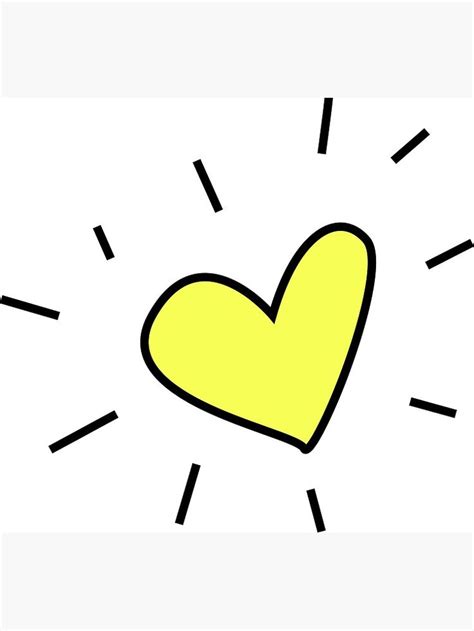 Radiating Yellow Heart Sticker By Sophtml Redbubble Yellow Heart
