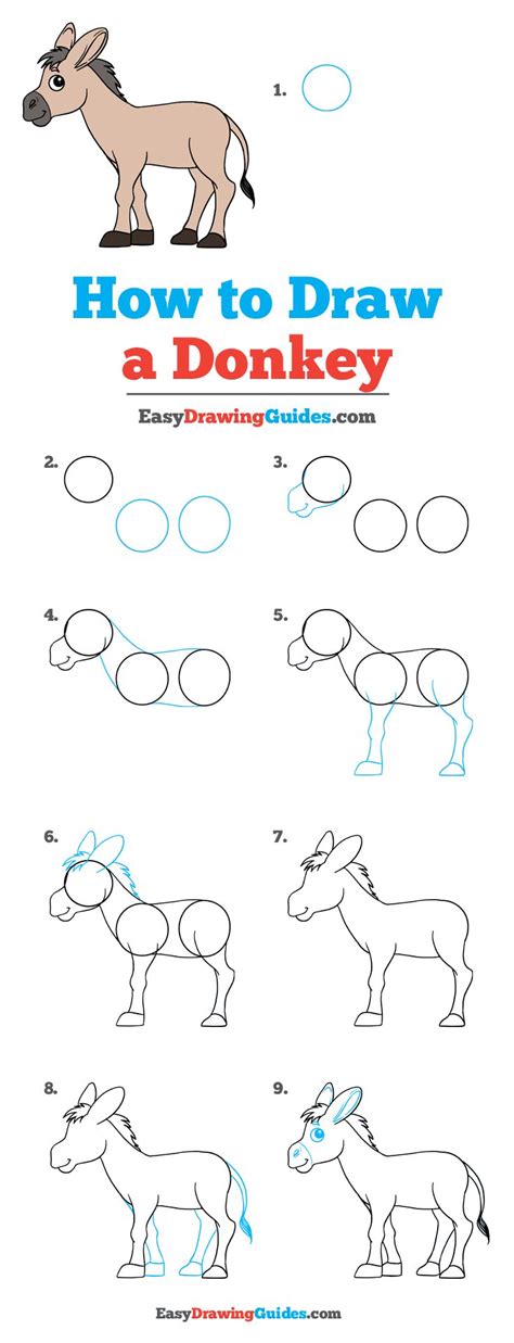 How To Draw A Donkey Really Easy Drawing Tutorial Drawing Tutorial