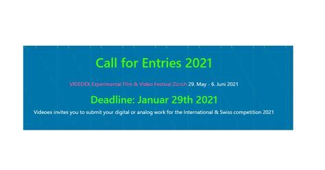 Videoex Experimental Film And Video Festival