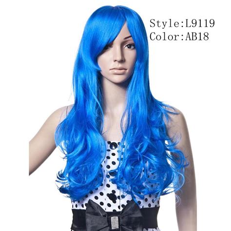 Bright Blue Hair Curly Cosplay Wig Long Wig For Women China Blue