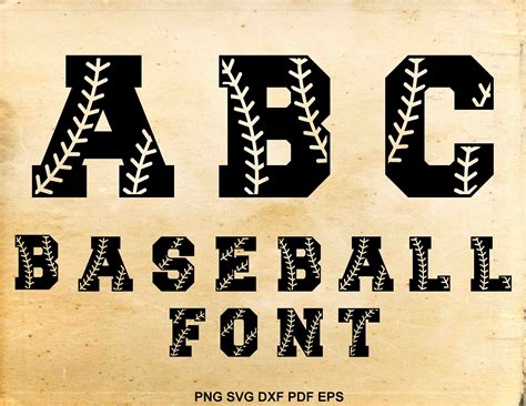Baseball Alphabet Svg Baseball Font Softball Font Baseball