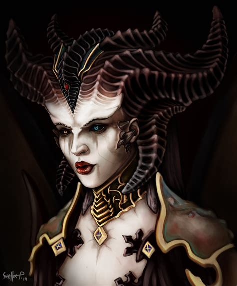 Demon character graphic wallpaper, diablo iii, skull, blizzard entertainment. Fanart Lilith! : Diablo