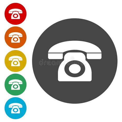 Phone Call Vector Icon Style Is Flat Rounded Symbol Stock Vector