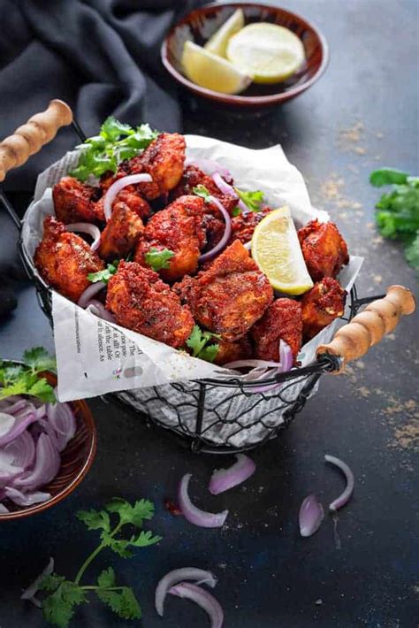 The goan chicken fry recipe has rareness for its green color. Spicy Chicken Fry Recipe (Crispy Kababs) - Cubes N Juliennes