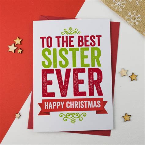 Best Sister Ever Christmas Card By A Is For Alphabet