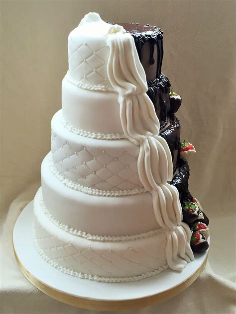 Celebrate your babys 6 month birthday with this half cake topper. Half And Half Wedding Cake - CakeCentral.com
