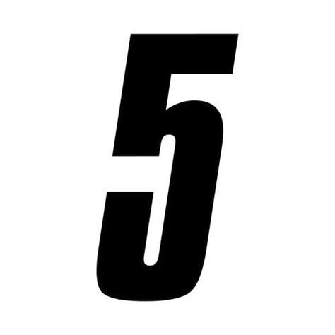 8 Inch Tall Black Race Number 5 Racing Numbers Decals Motocross Atv