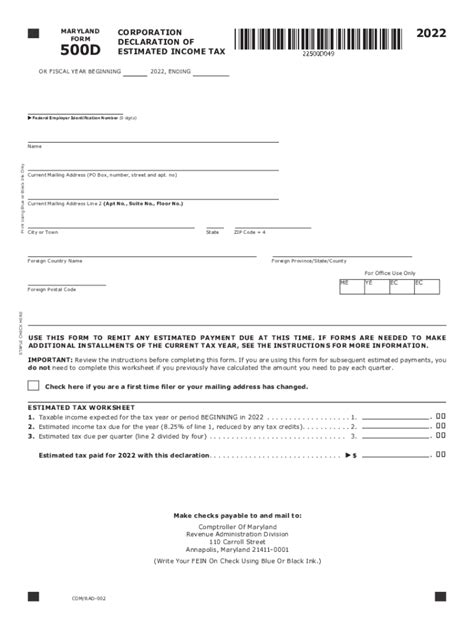 Maryland Estimated Tax Payments Online Fill Out And Sign Online Dochub