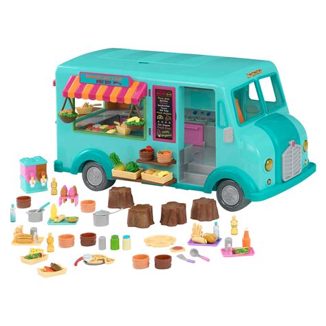 Lil Woodzeez Toy Food Truck With Accessories 89pc Honeysuckle Sweets