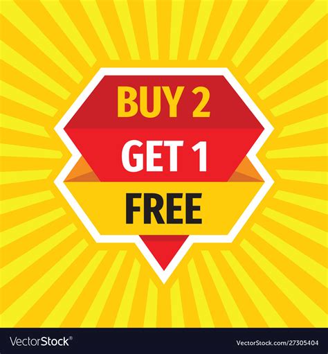Buy 2 Get 1 Free Concept Sale Badge Desig Vector Image