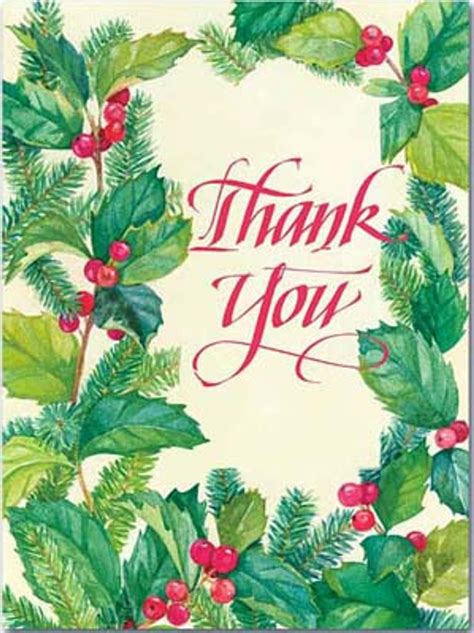 Sisters Of Carmel Holly And Berries Religious Christmas Thank You Card