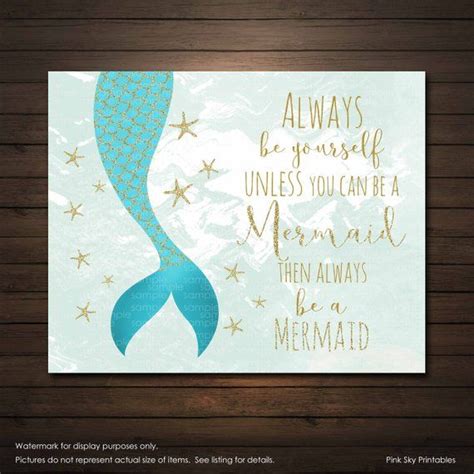 Mermaid Print Instant Download Always Be Yourself Unless You Etsy