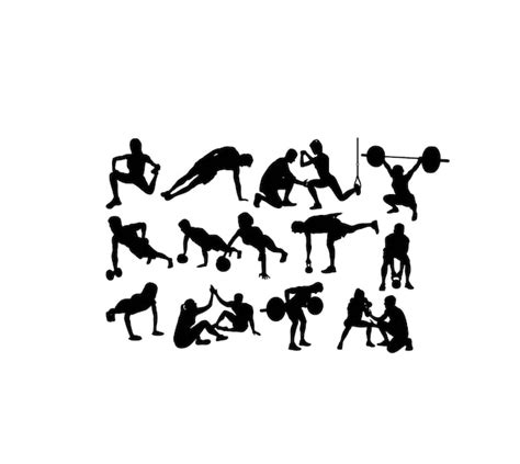 Premium Vector Fitness And Gym Sport Silhouettes Art Vector Design