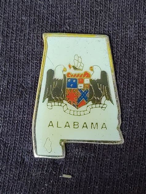 Alabama State Shaped Enamel Lapel Pin Gem