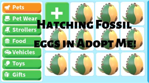 Hatching Fossil Eggs In Adopt Me Roblox Youtube