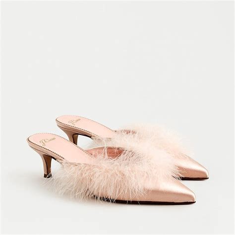 Jcrew Sophia Kitten Heels With Feather Detail