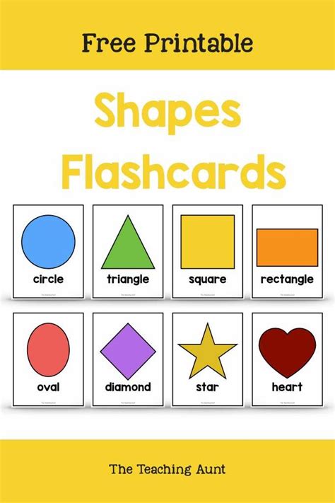Shapes Flashcards Free Printable The Teaching Aunt Shapes