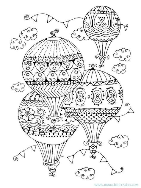 Hot air balloon coloring pages for adults. Mangala Resim Boyama - Yetişkinler için Boyama A4 - Balon ...