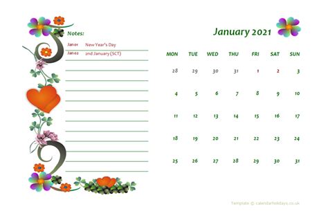 2021 monthly calendar with week numbers, holidays, space for notes in ms word doc, docx, pdf, jpg file format. 2021 Monthly Template - CalendarHolidays.co.uk
