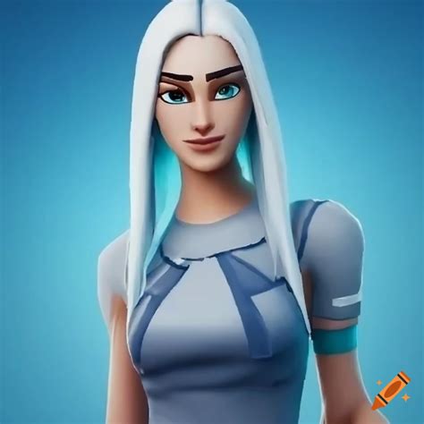 Fortnite Skin Of An Icy Queen With White Hair And Dress On Craiyon