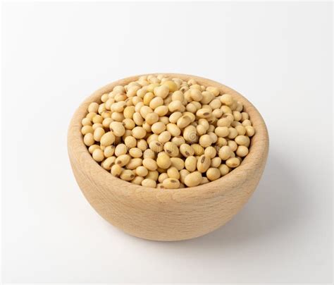 Raw Dehydrated Soybeans Isolated On White Background Stock Image