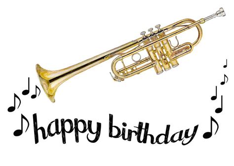 Happy Birthday Notes On Trumpet Birthday Hqp