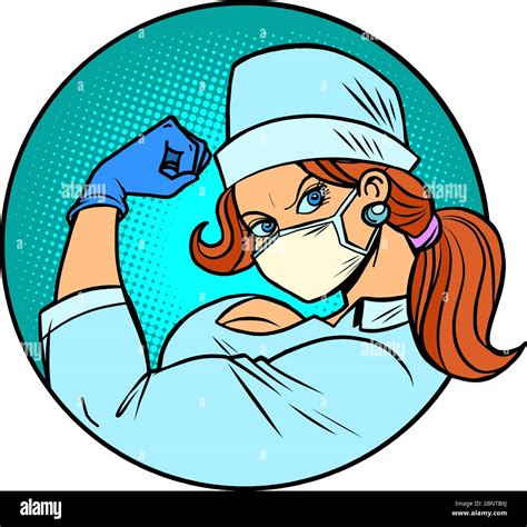 Super Hero Nurse We Can Do It Gesture Stock Vector Image And Art Alamy