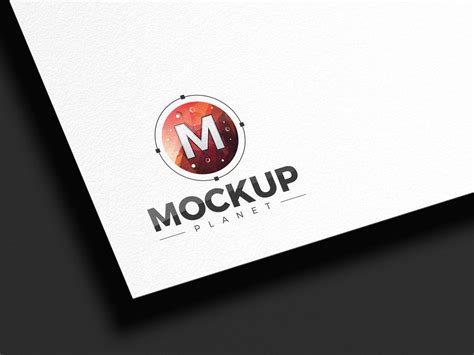 Free Branding White Texture Logo Mockup Design Mockup Planet