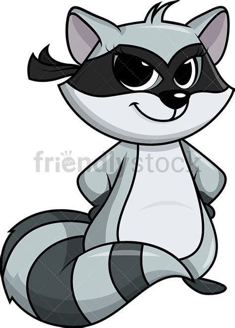 Sexy Female Raccoon Bandit Cartoon Clipart Vector FriendlyStock
