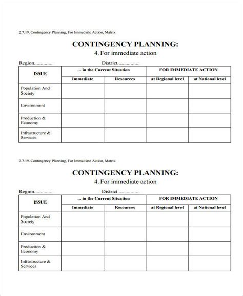 Contingency Funding Plan Sample Master Of Template Document
