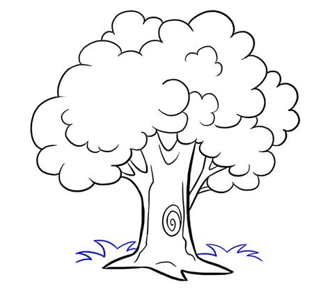 How To Draw A Cartoon Tree Easy Step By Step Drawing Guides Tree