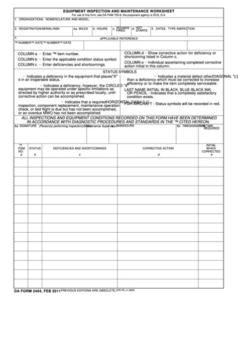 Da Form 2404 Printable Printable Forms Free Online