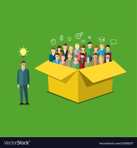 (as if thinking or creativity were confined in now, think outside the box. Concept of thinking outside the box Royalty Free Vector