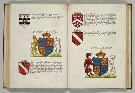 Elizabethan Armorial Nobility Of England In English Manuscript On