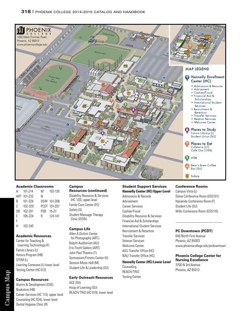 Phoenix College Campus Map