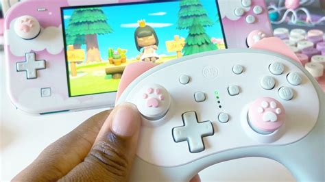 Kawaii Pink And White Kitty Nintendo Switch Lite Pro Controller